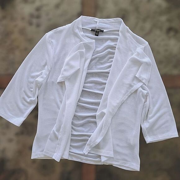 Cupio white lightweight shawl cardigan Size M - Picture 3 of 13